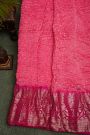 Bandhani Silk Pink Saree