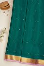 Mysore Crepe Bottle Green Saree