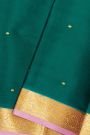Mysore Crepe Bottle Green Saree