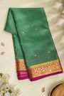 Mysore Crepe Bottle Green Saree