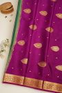 Mysore Crepe Bottle Green Saree