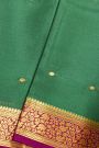 Mysore Crepe Bottle Green Saree