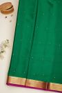 Mysore Crepe Bottle Green Saree