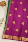 Mysore Crepe Bottle Green Saree