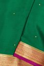 Mysore Crepe Bottle Green Saree