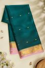 Mysore Crepe Teal Blue Saree