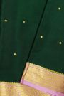 Mysore Crepe Bottle Green Saree