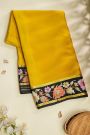 Mysore Crepe Yellow Saree