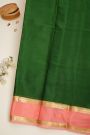 Mysore Crepe Bottle Green Saree