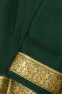 Mysore Crepe Bottle Green Saree