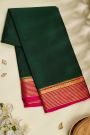 Mysore Crepe Bottle Green Saree