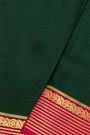 Mysore Crepe Bottle Green Saree