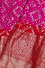 Bandhani Silk Pink Saree
