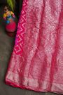 Bandhani Silk Pink Saree