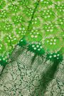 Bandhani Silk Parrot Green Saree