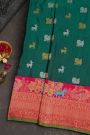 Gadwal Silk Bottle Green Saree