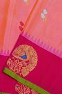 Gadwal Silk Peach Saree