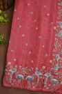 Fancy Tussar Rose Pink Saree