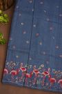 Fancy Organza Navy Blue Saree