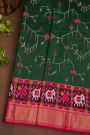 Fusion Silk Bottle Green Saree