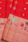 Gadwal Silk Red Saree