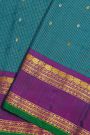 Gadwal Silk Teal Blue Saree