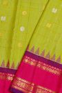 Gadwal Silk Parrot Green Saree