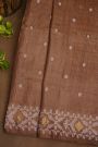 Fancy Tussar Brown Saree