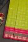 Gadwal Silk Parrot Green Saree