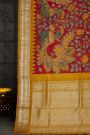 Kalamkari Silk Red Saree
