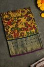 Kalamkari Silk Yellow Saree
