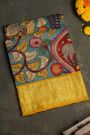 Kalamkari Silk Sea Blue Saree