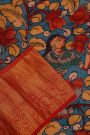 Kalamkari Silk Sea Blue Saree