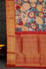 Kalamkari Silk Sea Blue Saree