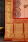 Kalamkari Silk Light Peach Saree
