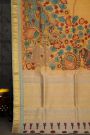 Kalamkari Silk Cream Saree