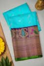 Gadwal Silk Sky Blue Saree