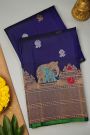 Gadwal Silk Navy Blue Saree