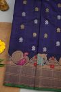 Gadwal Silk Navy Blue Saree