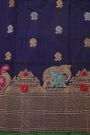 Gadwal Silk Navy Blue Saree