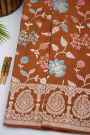 Fancy Tussar Georgette Rust Saree