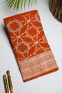 Fancy Tussar Georgette Rust Saree