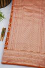 Fancy Tussar Georgette Rust Saree