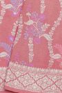 Fancy Tussar Georgette Pink Saree
