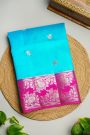 Fancy Matka Silk Sky Blue Saree