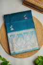 Fancy Matka Silk Teal Blue Saree