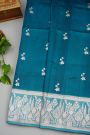 Fancy Matka Silk Teal Blue Saree