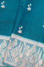 Fancy Matka Silk Teal Blue Saree