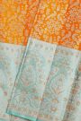 Kancheepuram Silk Orange Saree