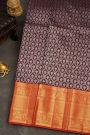 Kancheepuram Silk Brown Saree